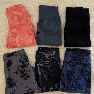 Mixed Activewear Legging Bundle - Coral, Charcoal, Black & Navy Prints